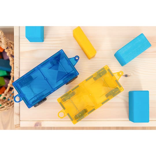 Connetix® Blue & Yellow Magnetic Tiles Rainbow Cars, 2ct.